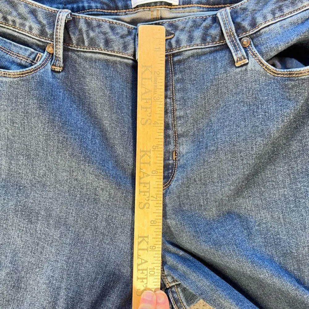 Parker Smith Straight Leg Jeans Womens 32 Blue Stretch Denim Mid Rise - Picture 7 of 9